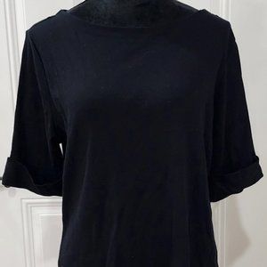 Karen Scott - Black ELBW SLV BTNCK - Large